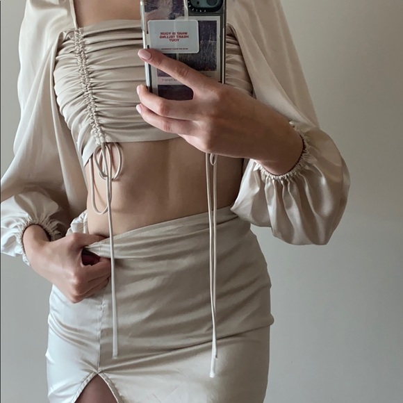 Fashion Nova Other - BEIGE SATIN SET
